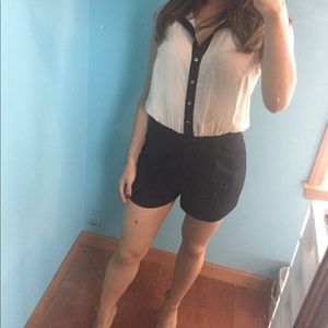 Black and Tan shorts Jumpsuit